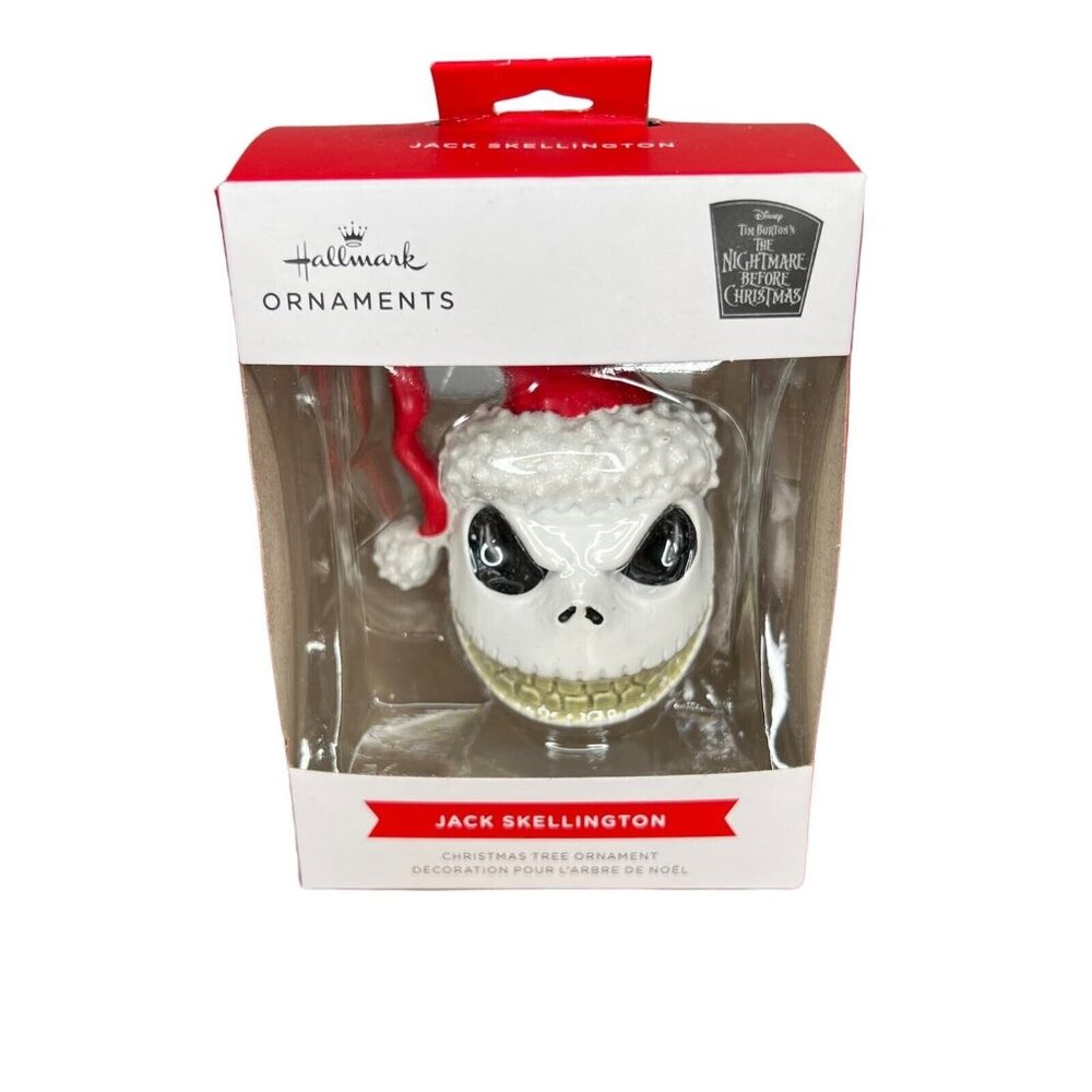 Hallmark The Nightmare Before Christmas Jack Skellington Ornament Santa Hat NIB